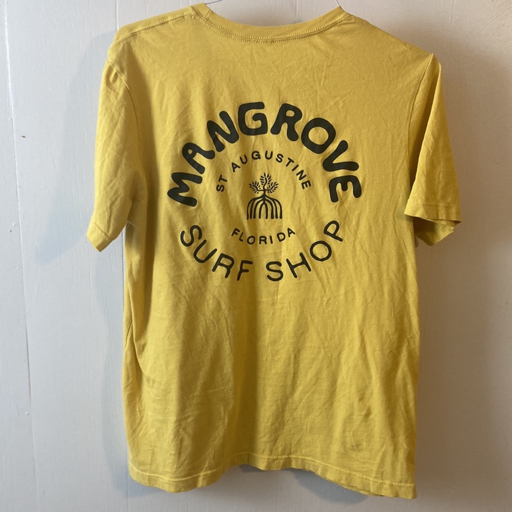 Large Mangrove Surf Shop mustard tshirt